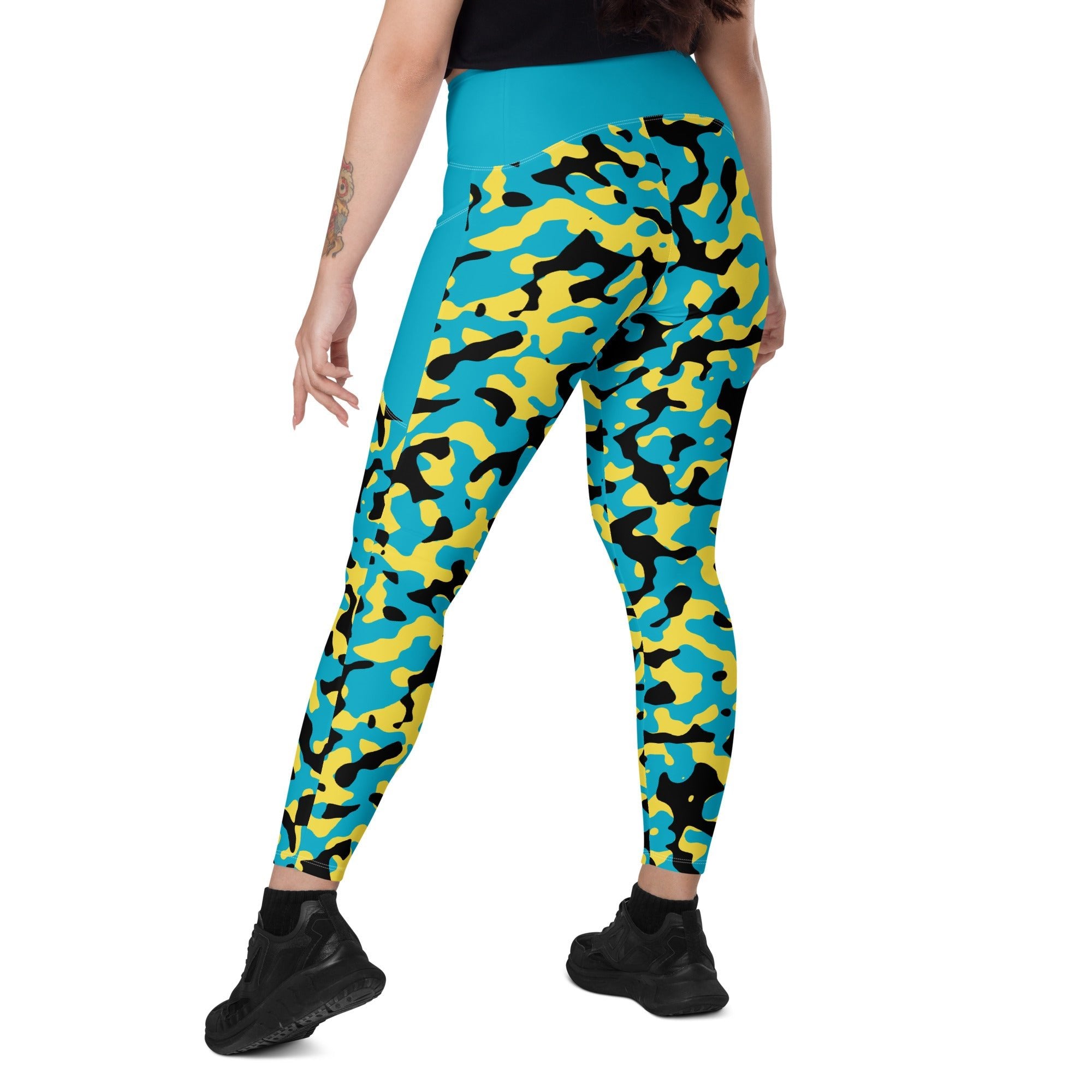 Bahamas Flag Camo Leggings with pockets - Conscious Apparel Store