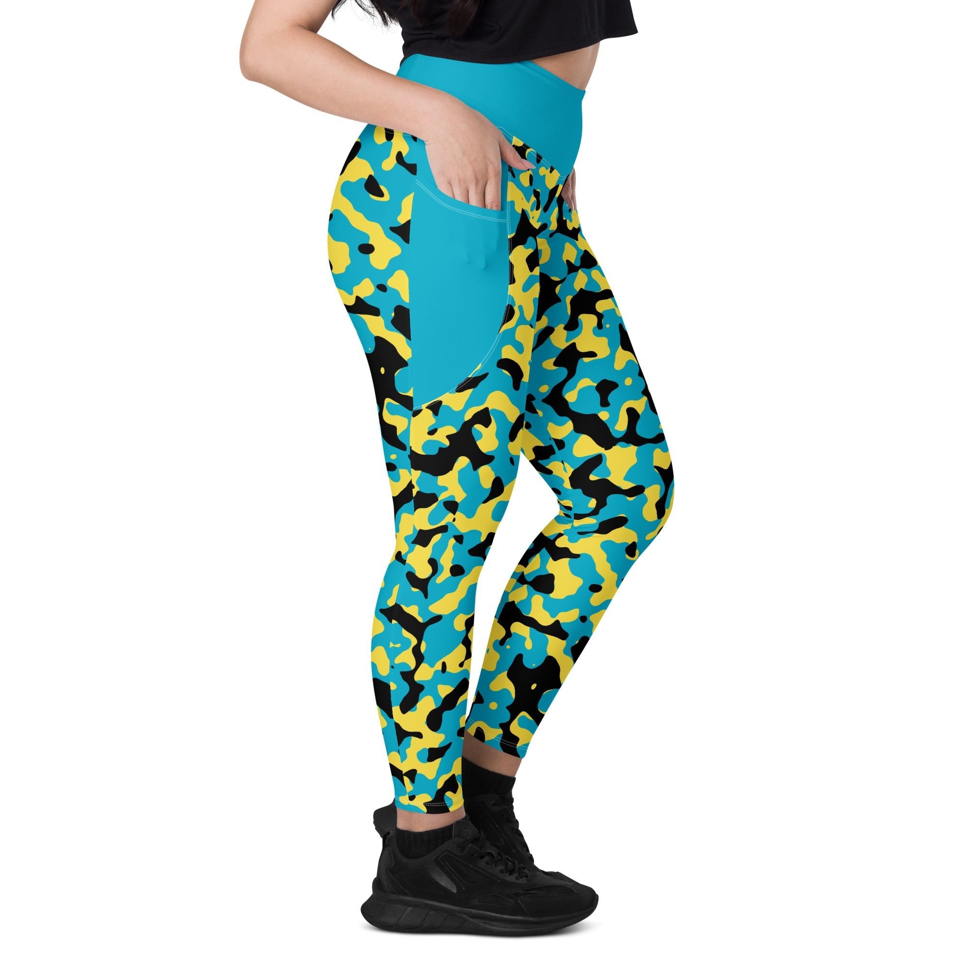 Bahamas Flag Camo Leggings with pockets - Conscious Apparel Store