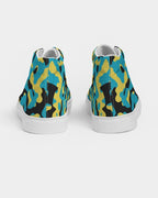 Bahamas Flag Camo Men's Hightop Canvas Shoe - Conscious Apparel Store