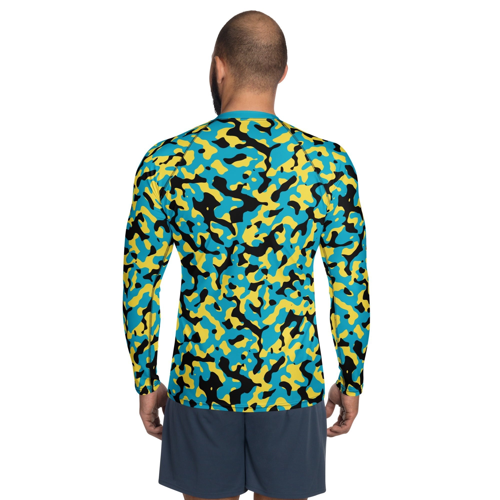Bahamas Flag Camo Men's Rash Guard - Conscious Apparel Store