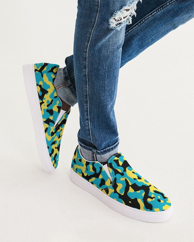 Bahamas Flag Camo Men's Slip-On Canvas Shoe - Conscious Apparel Store