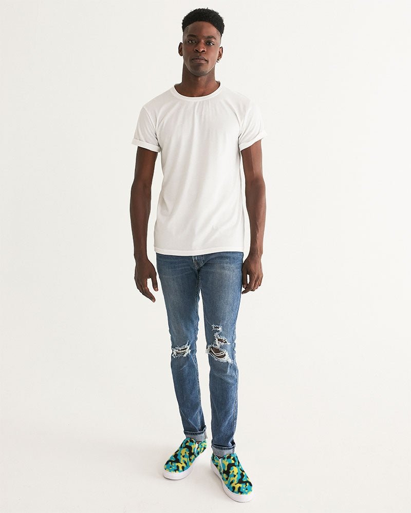 Bahamas Flag Camo Men's Slip - On Canvas Shoe - Conscious Apparel Store