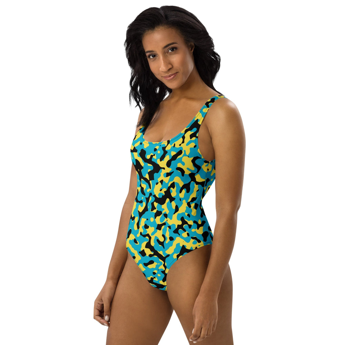 Bahamas Flag Camo One-Piece Swimsuit - Conscious Apparel Store
