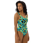 Bahamas Flag Camo One - Piece Swimsuit - Conscious Apparel Store