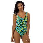 Bahamas Flag Camo One - Piece Swimsuit - Conscious Apparel Store
