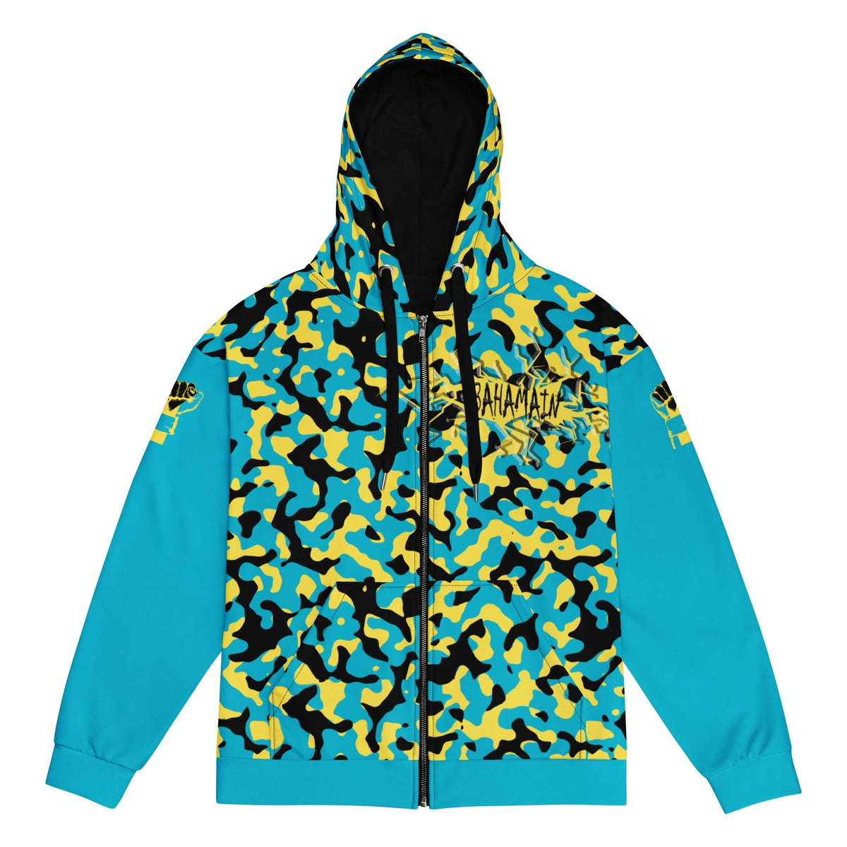 Bahamas Flag Camo Unisex zip hoodie - Conscious Apparel Store