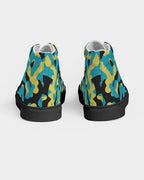 Bahamas Flag Camo Women's Hightop Canvas Shoe  - Black - Conscious Apparel Store