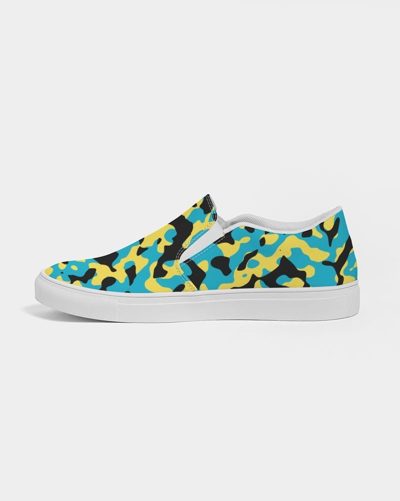 Bahamas Flag Camo Women's Slip-On Canvas Shoe - Conscious Apparel Store