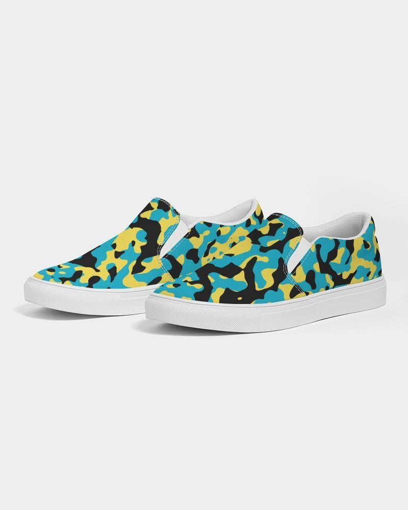 Bahamas Flag Camo Women's Slip-On Canvas Shoe - Conscious Apparel Store