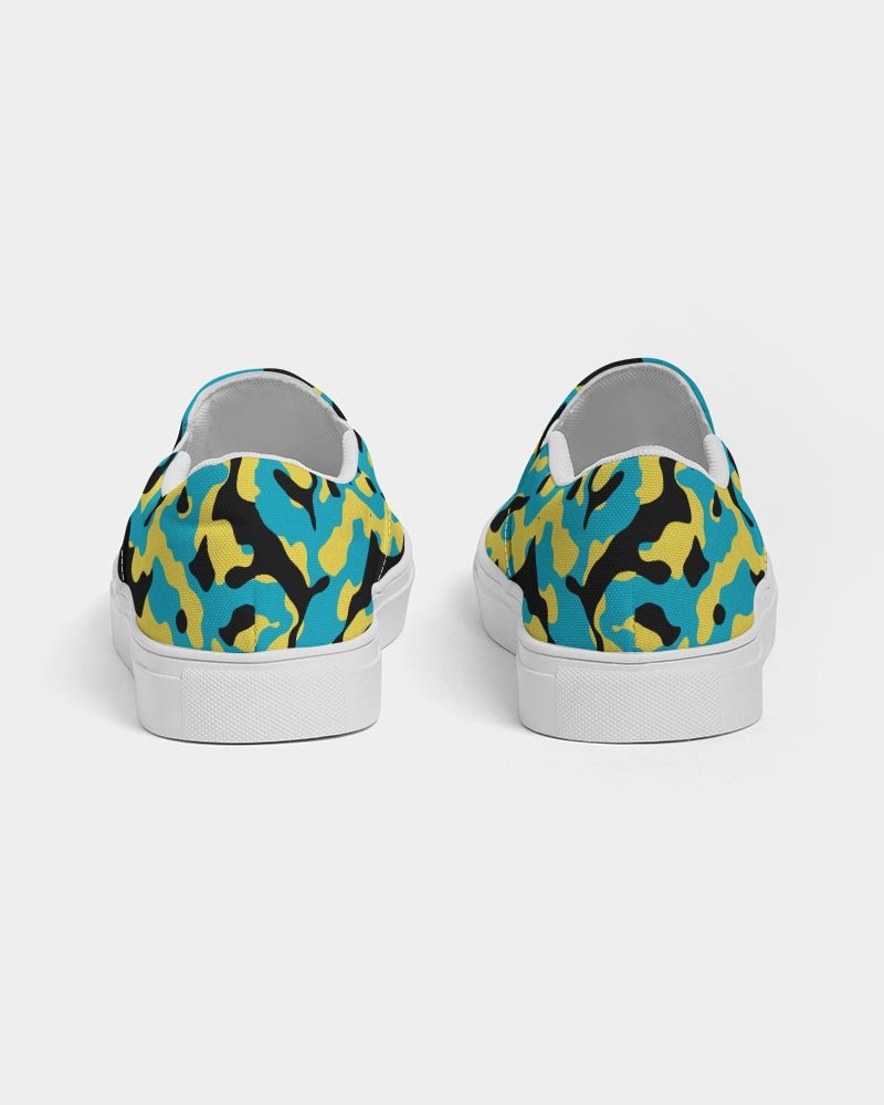 Bahamas Flag Camo Women's Slip - On Canvas Shoe - Conscious Apparel Store