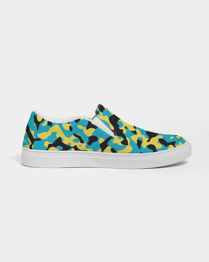 Bahamas Flag Camo Women's Slip-On Canvas Shoe - Conscious Apparel Store