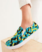 Bahamas Flag Camo Women's Slip - On Canvas Shoe - Conscious Apparel Store