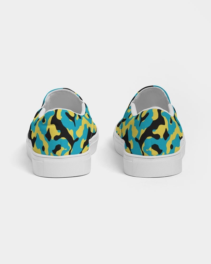 Bahamas Flag Camo Women's Slip-On Canvas Shoe - Conscious Apparel Store