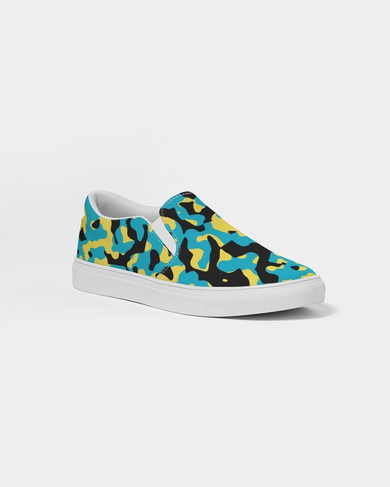 Bahamas Flag Camo Women's Slip-On Canvas Shoe - Conscious Apparel Store