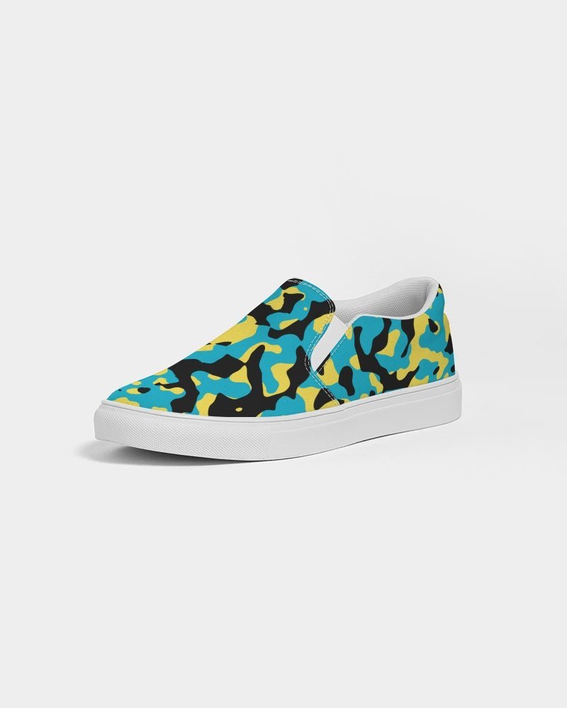 Bahamas Flag Camo Women's Slip-On Canvas Shoe - Conscious Apparel Store