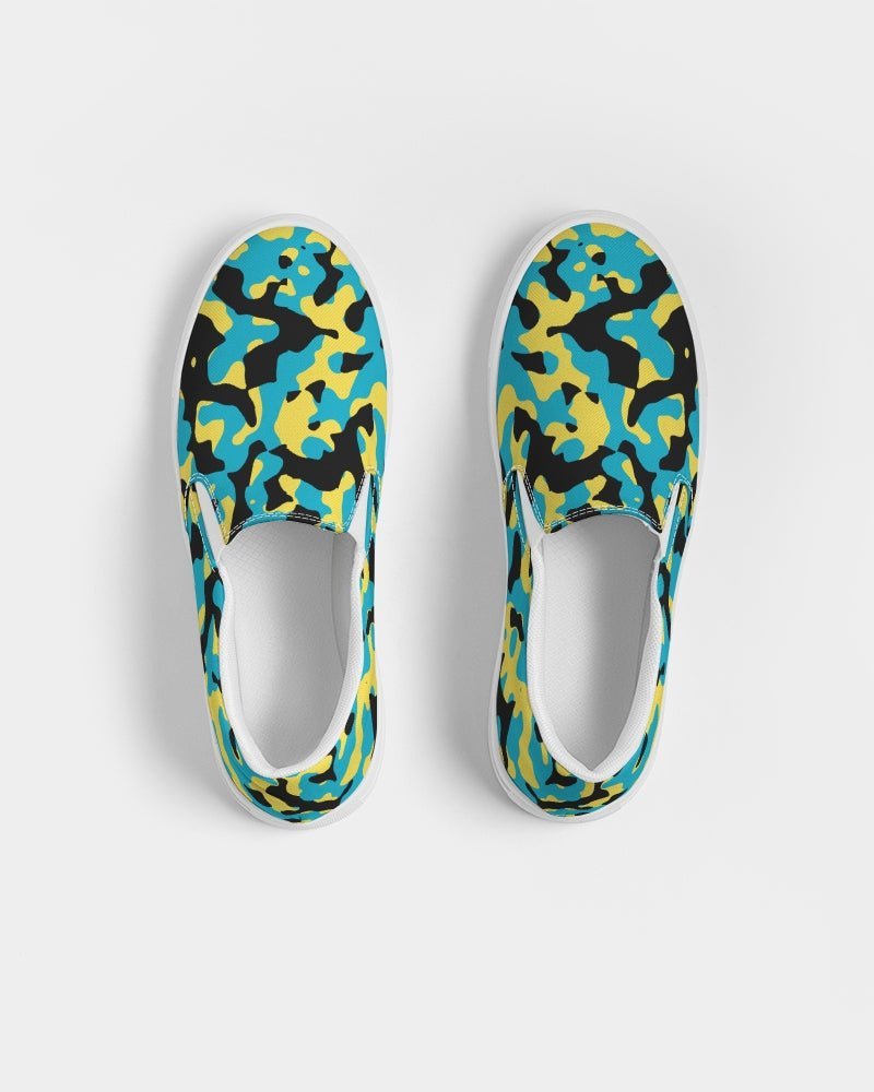 Bahamas Flag Camo Women's Slip-On Canvas Shoe - Conscious Apparel Store