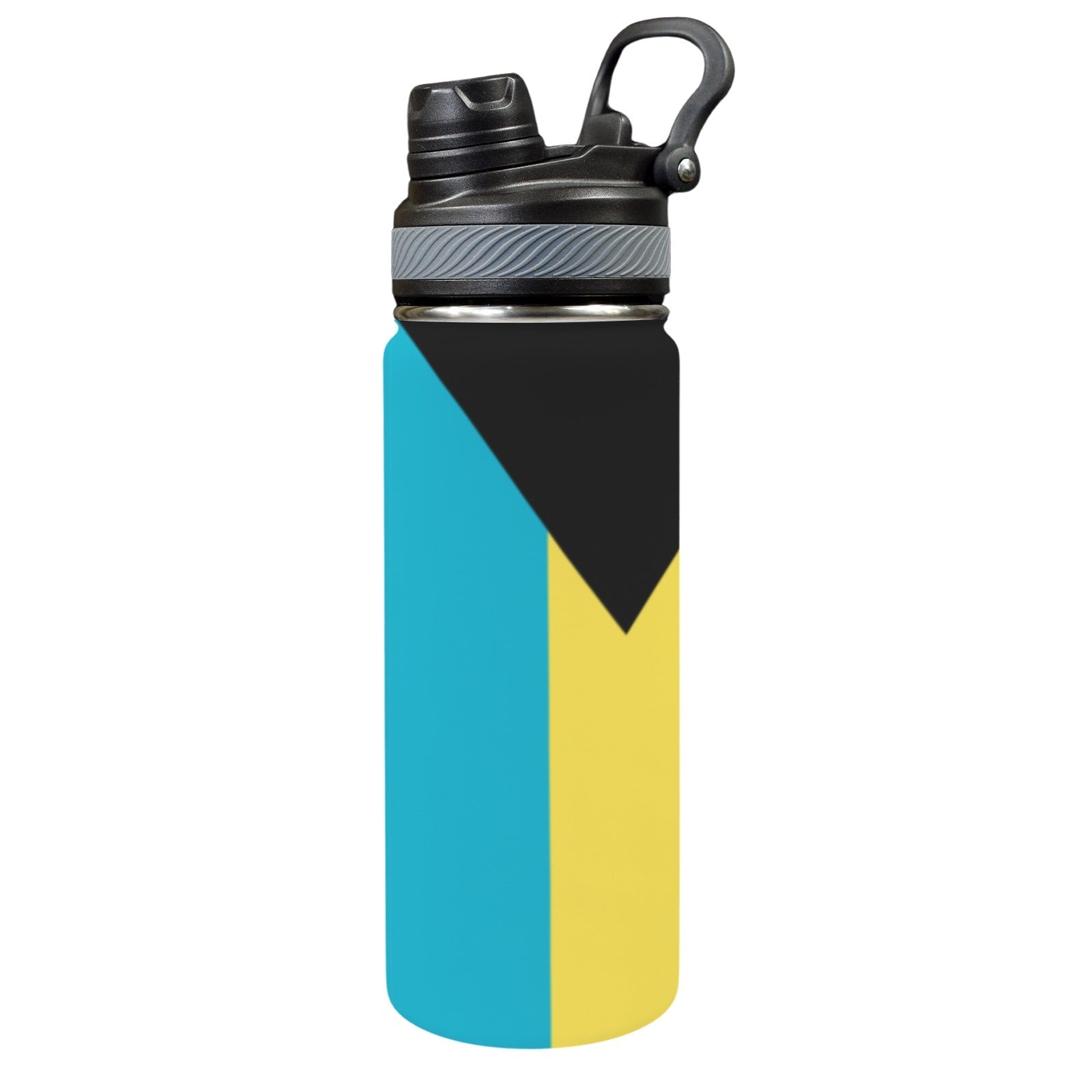 Bahamas Flag Insulated Water Bottle with Dual-Use Lid (18oz) - Conscious Apparel Store