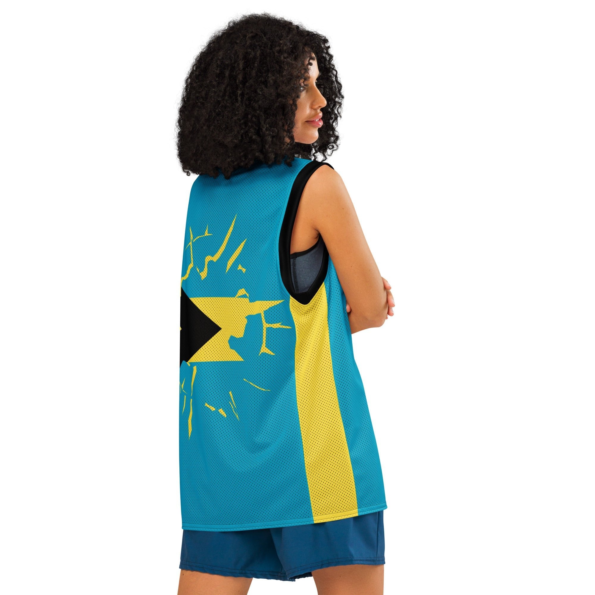 Bahamas Flag Premium Sport Jersey Tank Top - Conscious Apparel Store