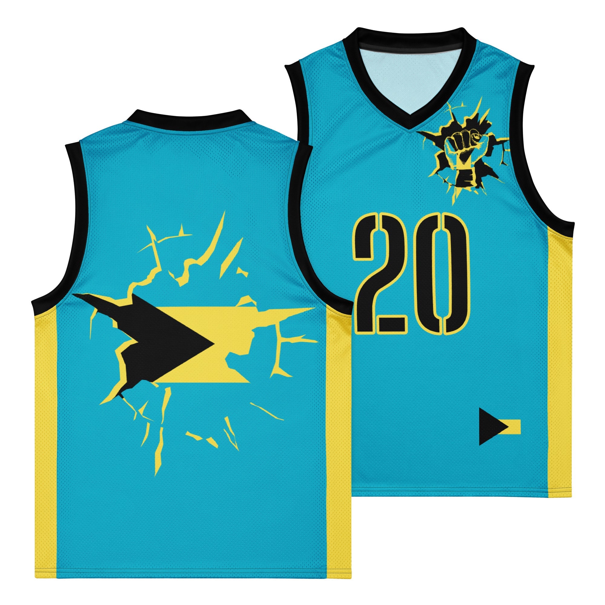 Bahamas Flag Premium Sport Jersey Tank Top - Conscious Apparel Store