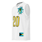 Bahamas Flag (White) Premium Sport Jersey Tank Top - Conscious Apparel Store