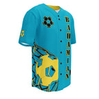 Bahamas Football Themed Button-Down Sport Jersey - Conscious Apparel Store