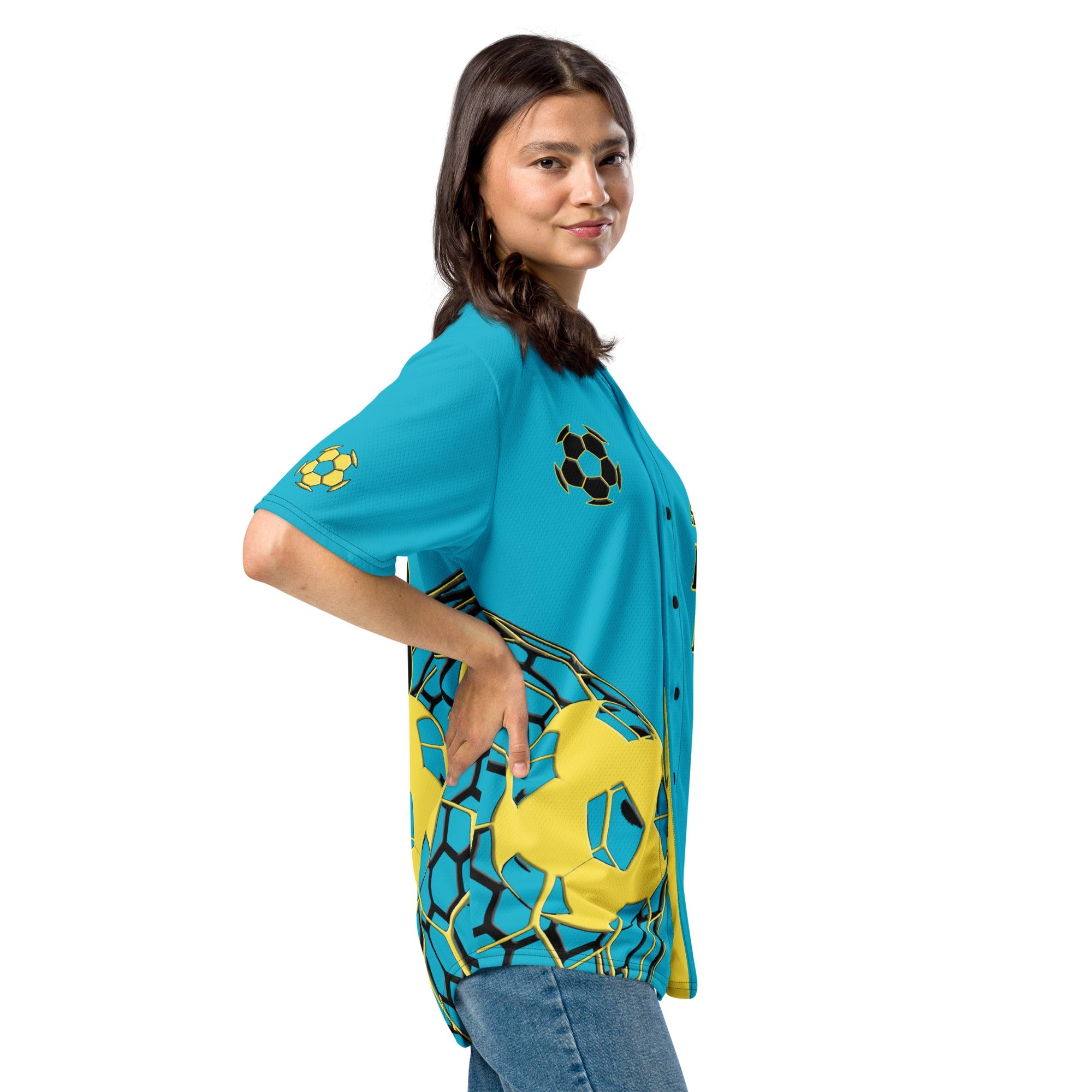 Bahamas Football Themed Button-Down Sport Jersey - Conscious Apparel Store