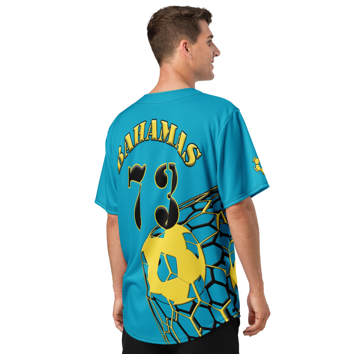 Bahamas Football Themed Button-Down Sport Jersey - Conscious Apparel Store