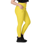 Bahamas Yellow Leggings with pockets - Conscious Apparel Store