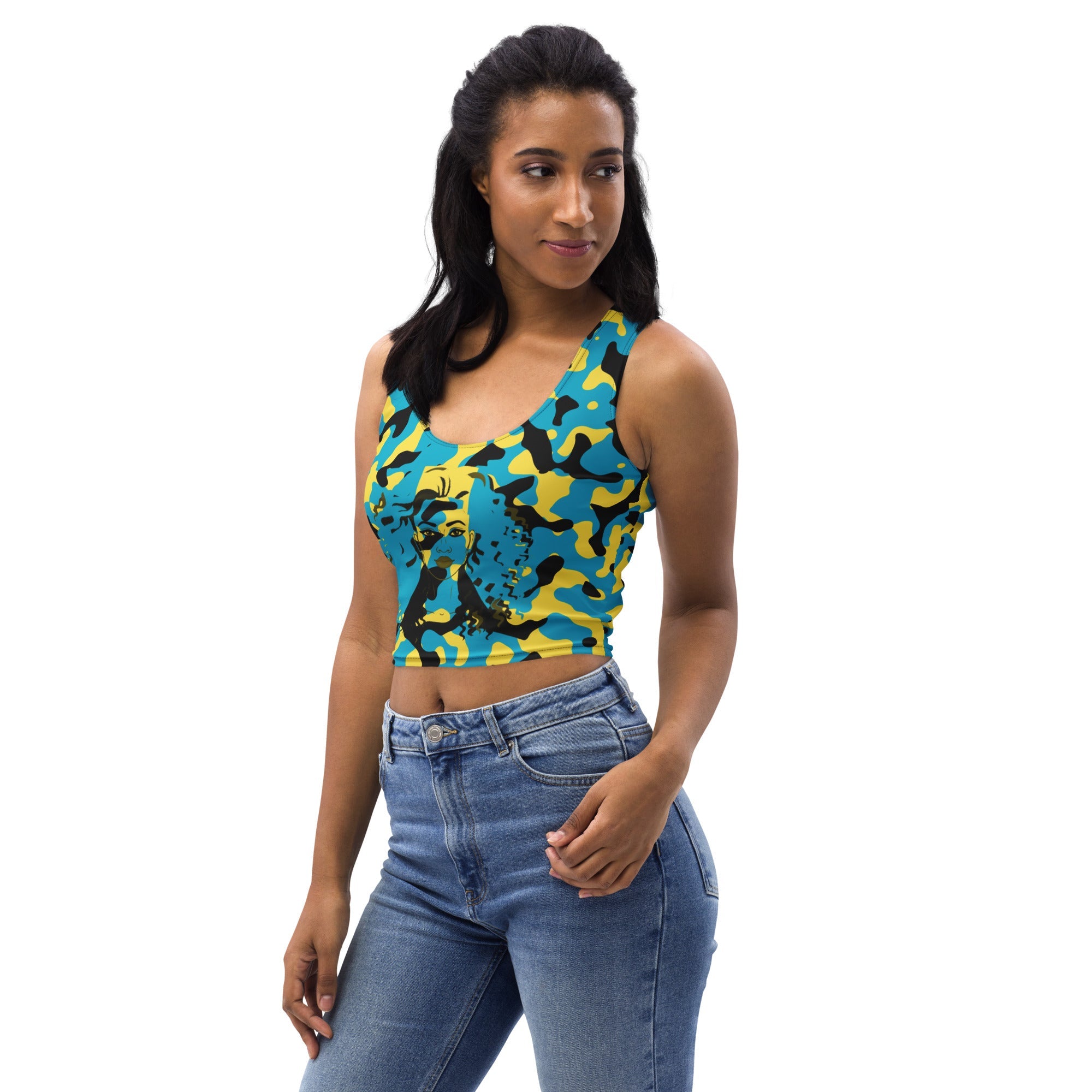 Bahamian Girl Camo Crop Top - Conscious Apparel Store