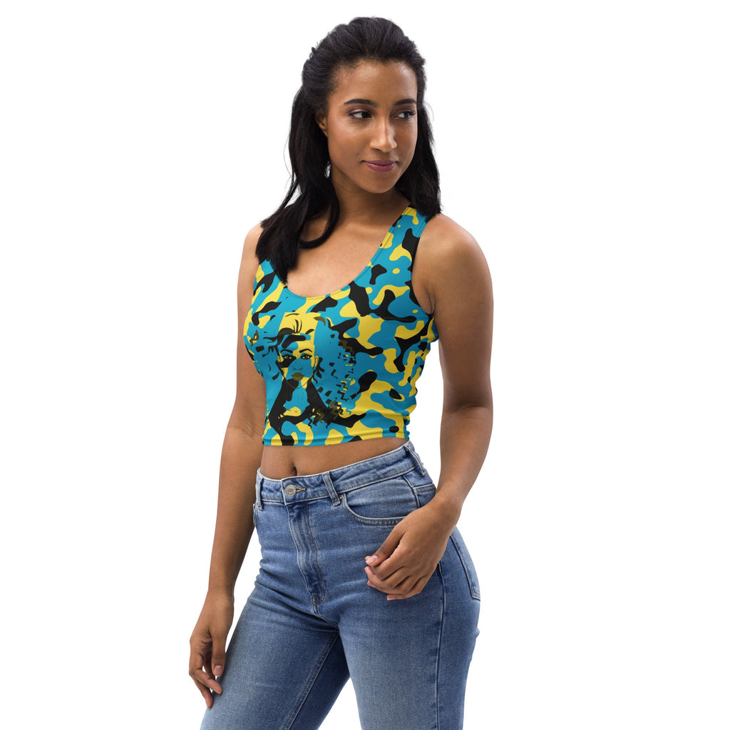 Bahamian Girl Camo Crop Top - Conscious Apparel Store