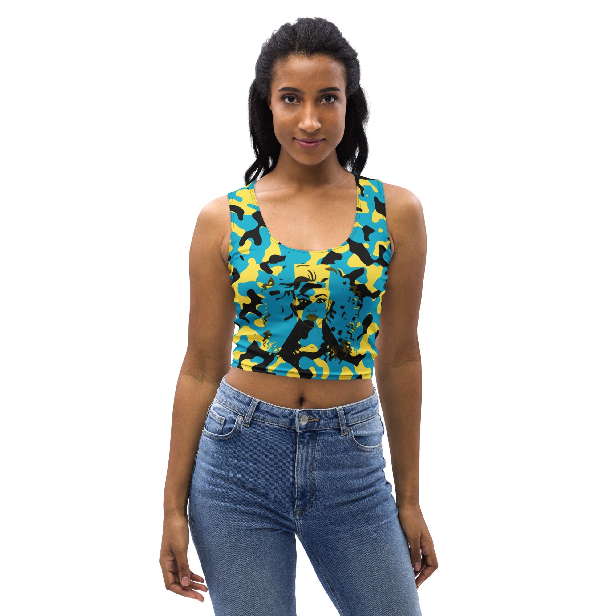 Bahamian Girl Camo Crop Top - Conscious Apparel Store