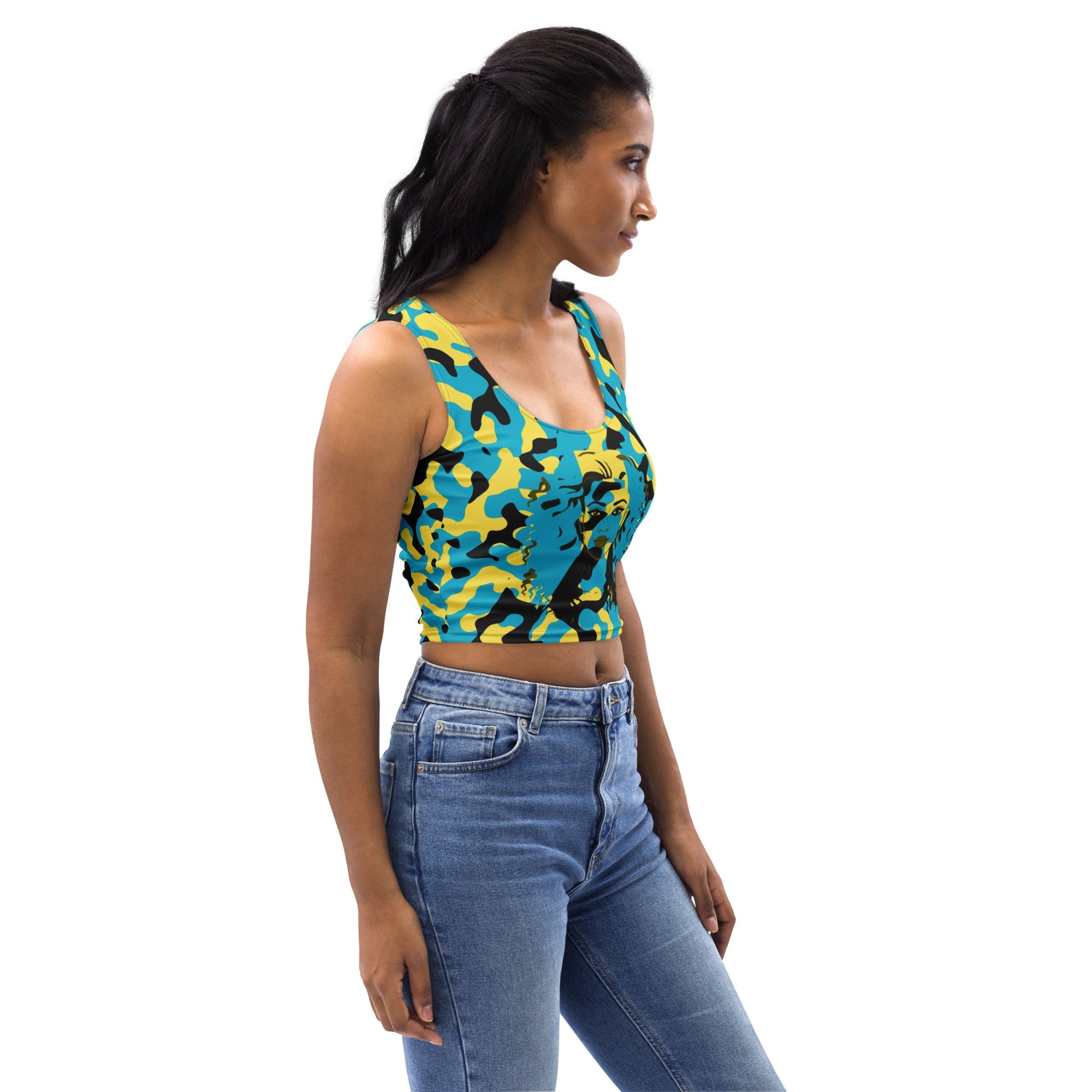 Bahamian Girl Camo Crop Top - Conscious Apparel Store