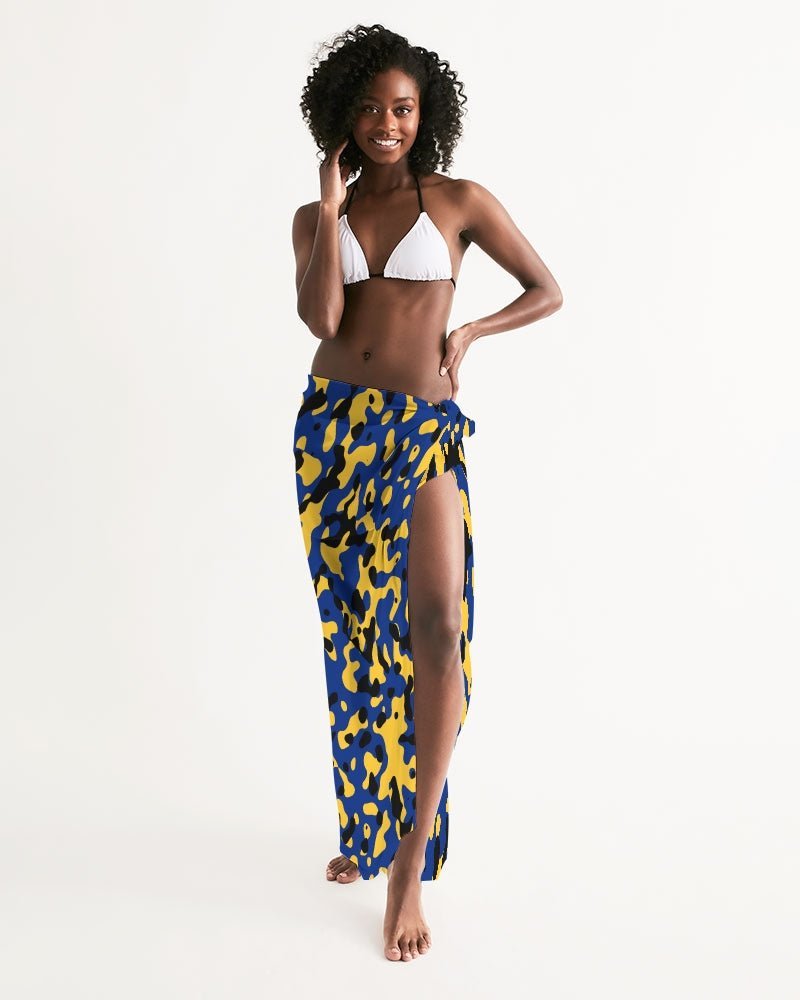 Barbados Flag Camo All-Over Print Swim Cover Up - Conscious Apparel Store