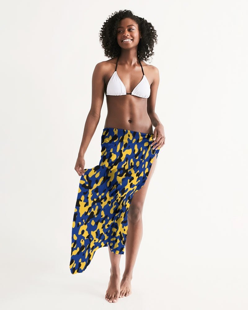 Barbados Flag Camo All-Over Print Swim Cover Up - Conscious Apparel Store