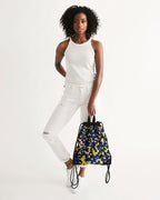 Barbados Flag Camo Canvas Drawstring Bag - Conscious Apparel Store