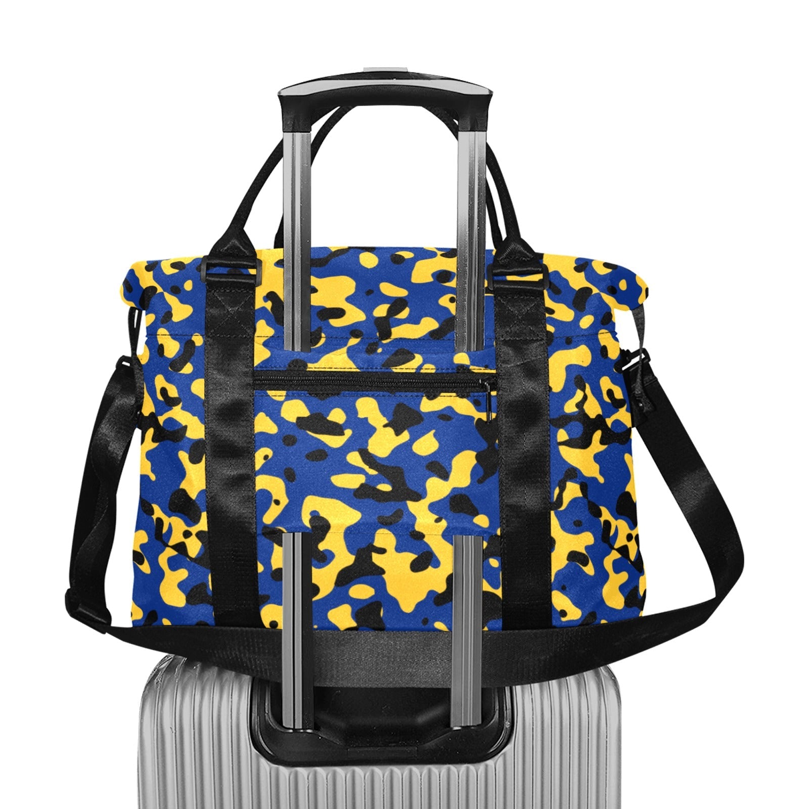 Barbados Flag Camo Large Capacity Duffle Bag - Conscious Apparel Store
