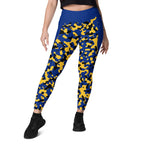Barbados Flag Camo Leggings with pockets - Conscious Apparel Store