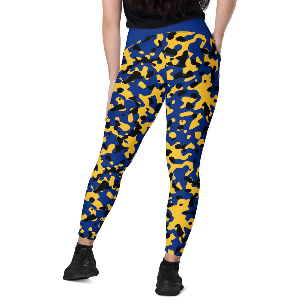 Barbados Flag Camo Leggings with pockets - Conscious Apparel Store