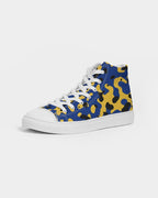 Barbados Flag Camo Men's Hightop Canvas Shoe - Conscious Apparel Store