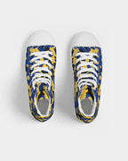 Barbados Flag Camo Men's Hightop Canvas Shoe - Conscious Apparel Store