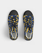 Barbados Flag Camo Men's Hightop Canvas Shoe - Black - Conscious Apparel Store
