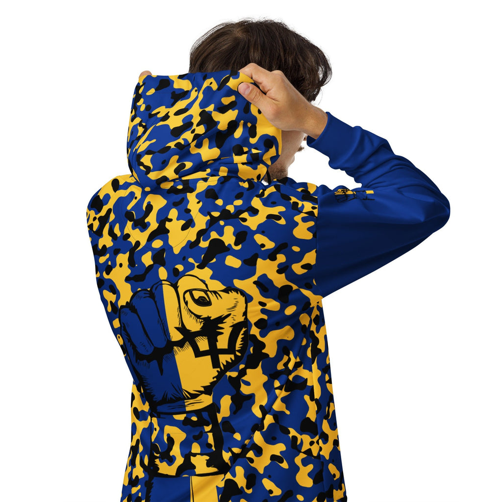 Barbados Flag Camo Unisex zip hoodie - Conscious Apparel Store