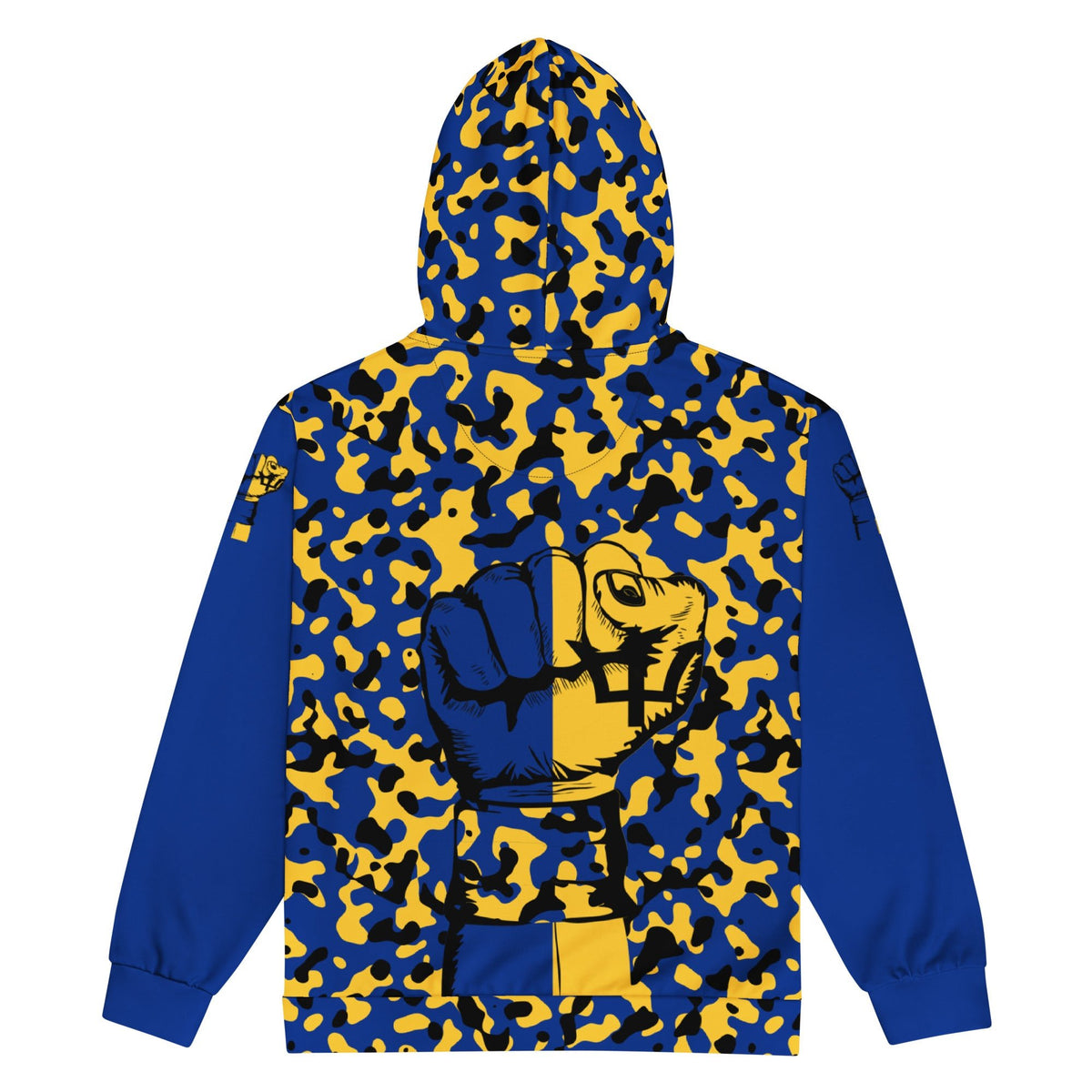 Barbados Flag Camo Unisex zip hoodie - Conscious Apparel Store
