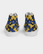 Barbados Flag Camo Women's Hightop Canvas Shoe - Conscious Apparel Store