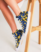 Barbados Flag Camo Women's Hightop Canvas Shoe - Conscious Apparel Store