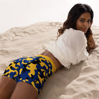 Barbados Flag Camo Yoga Shorts - Conscious Apparel Store