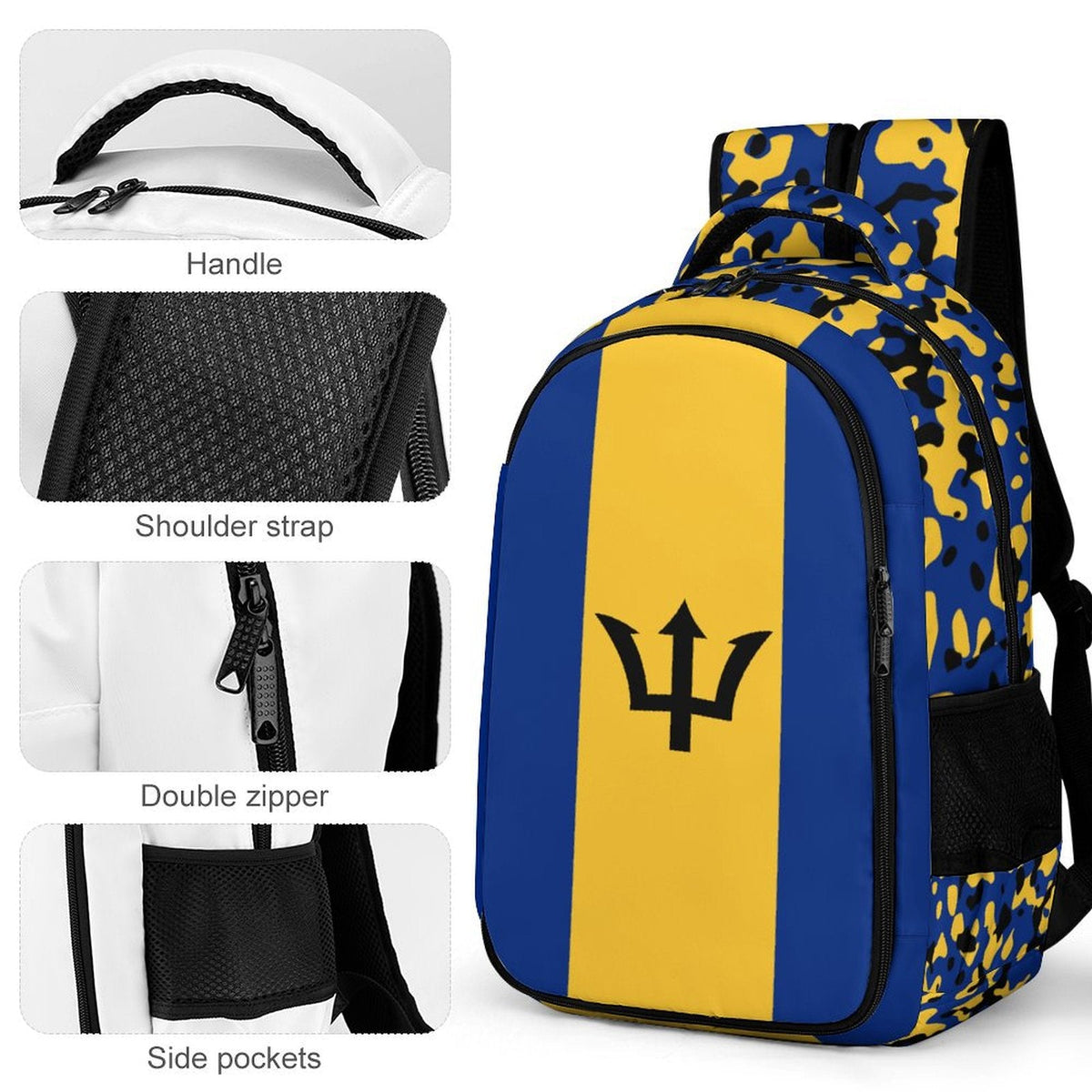 Barbados Flag Casual Backpack - Conscious Apparel Store