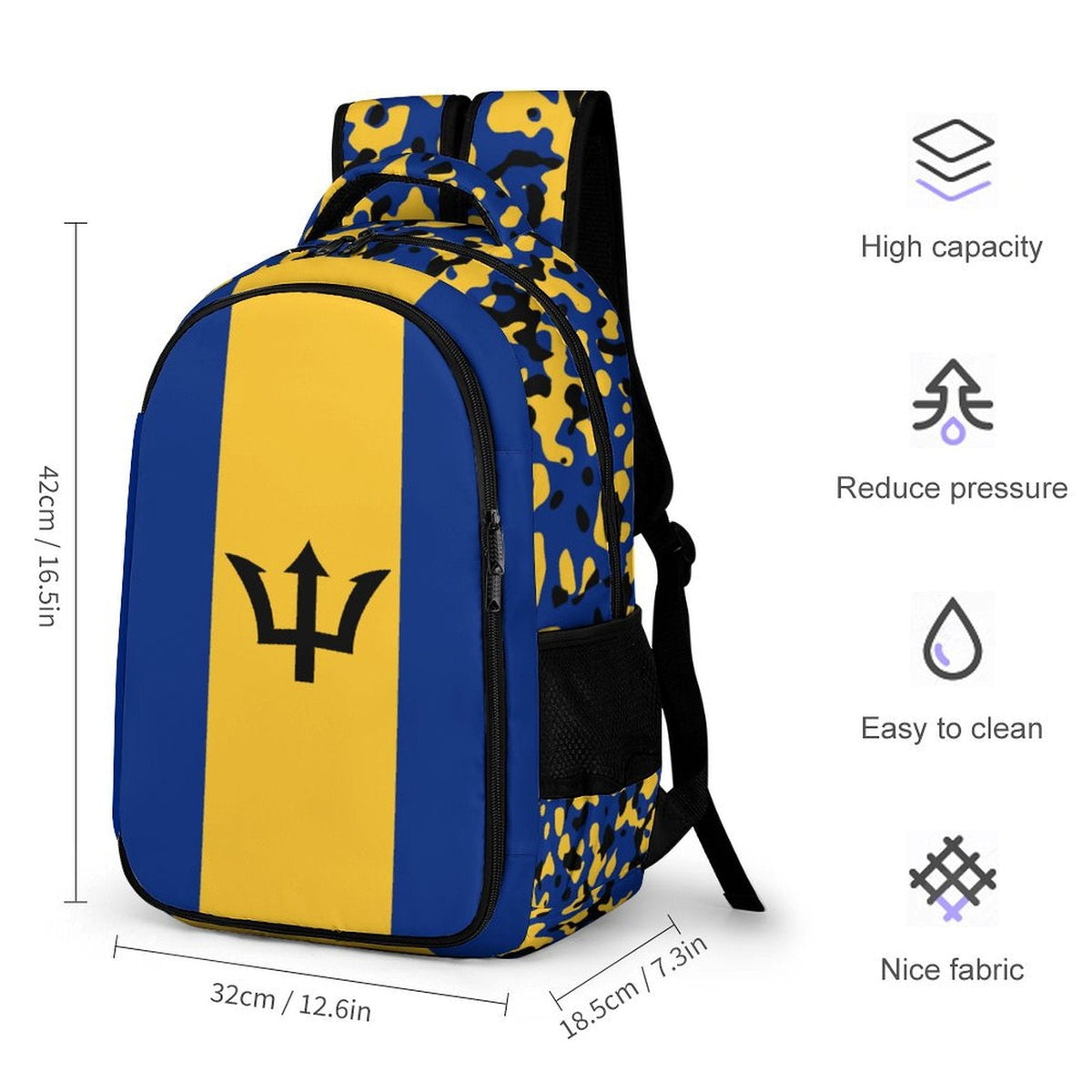 Barbados Flag Casual Backpack - Conscious Apparel Store