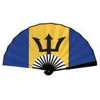 Barbados Flag Double-Sided Custom Folding Fan - Conscious Apparel Store
