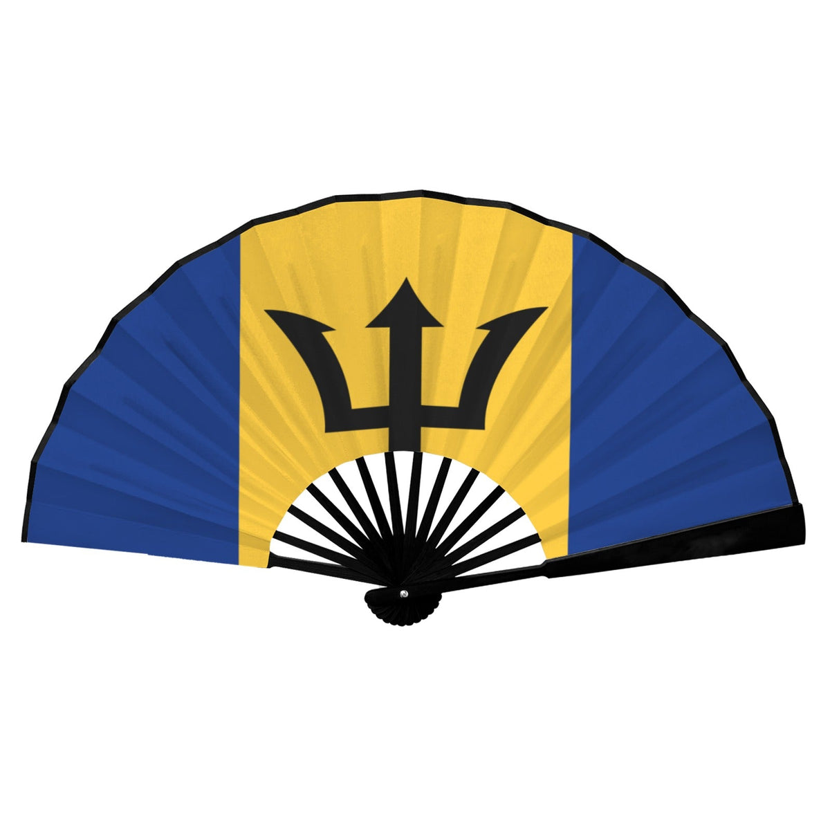 Barbados Flag Double-Sided Custom Folding Fan - Conscious Apparel Store